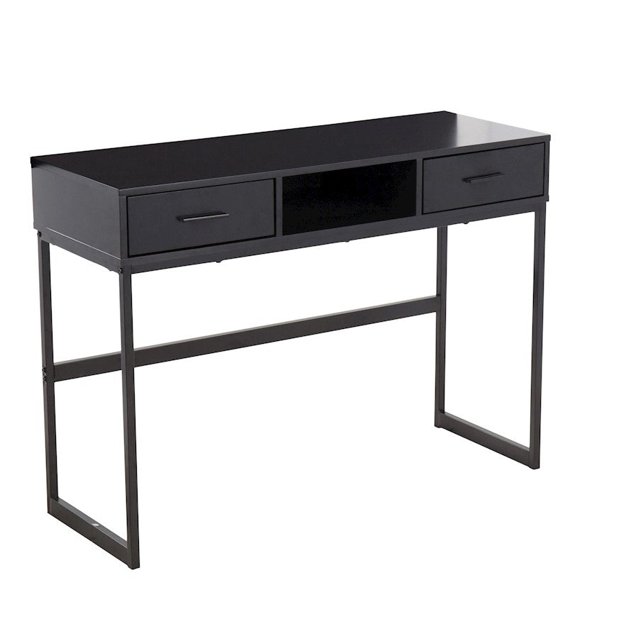 LumiSource Franklin Console Table | Black Metal & Black Wood | Entryway & Living Room Storage | 43.5 x 15.5 x 32 in | Model TBC-FRANKLINBKBK