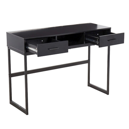 LumiSource Franklin Console Table | Black Metal & Black Wood | Entryway & Living Room Storage | 43.5 x 15.5 x 32 in | Model TBC-FRANKLINBKBK
