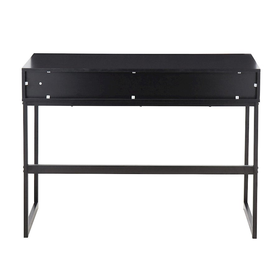 LumiSource Franklin Console Table | Black Metal & Black Wood | Entryway & Living Room Storage | 43.5 x 15.5 x 32 in | Model TBC-FRANKLINBKBK
