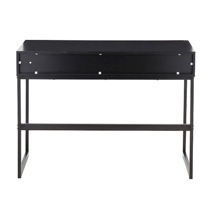 LumiSource Franklin Console Table | Black Metal & Black Wood | Entryway & Living Room Storage | 43.5 x 15.5 x 32 in | Model TBC-FRANKLINBKBK