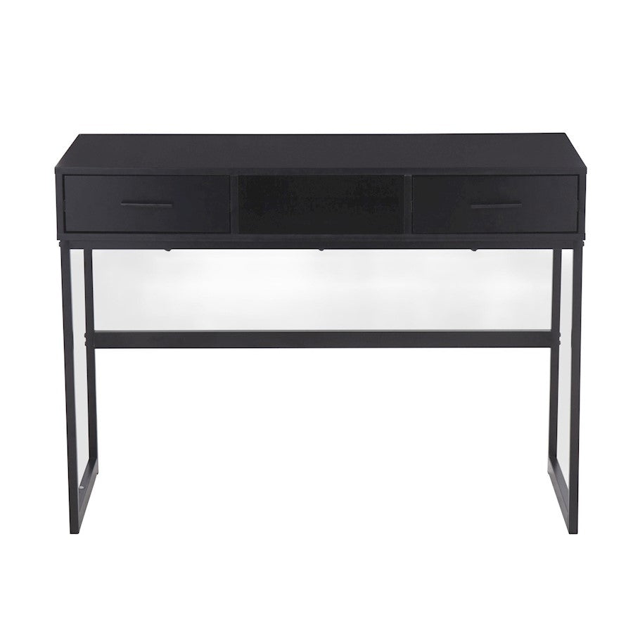 LumiSource Franklin Console Table | Black Metal & Black Wood | Entryway & Living Room Storage | 43.5 x 15.5 x 32 in | Model TBC-FRANKLINBKBK