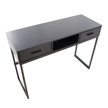 LumiSource Franklin Console Table | Black Metal & Black Wood | Entryway & Living Room Storage | 43.5 x 15.5 x 32 in | Model TBC-FRANKLINBKBK