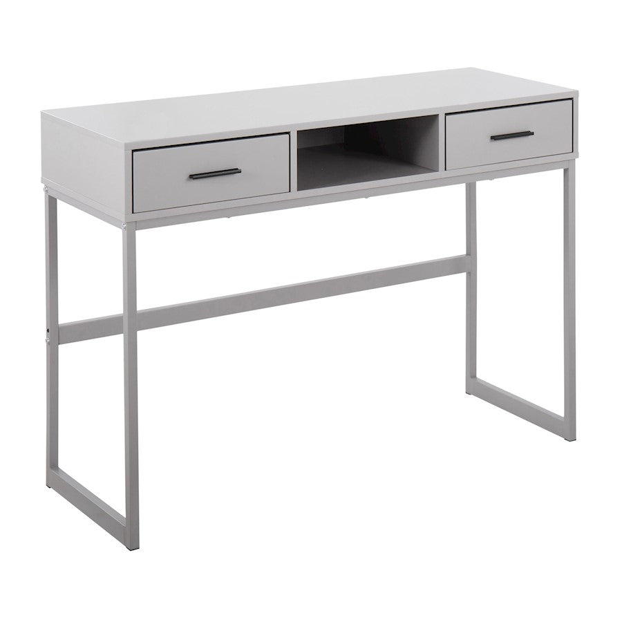 LumiSource Franklin Console Table | Grey Metal Frame with Grey Wood Top | Entryway & Living Room Accent | 44 x 16 x 32 in | Model TBC-FRANKLINGYGY