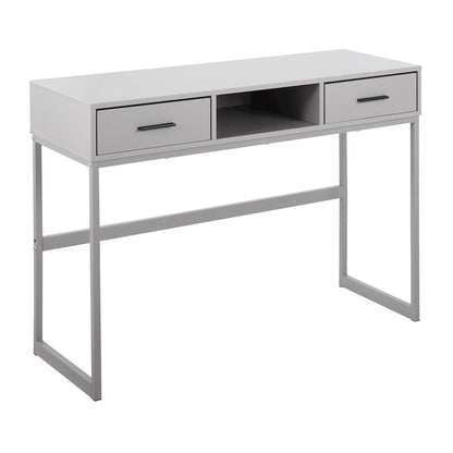 LumiSource Franklin Console Table | Grey Metal Frame with Grey Wood Top | Entryway & Living Room Accent | 44 x 16 x 32 in | Model TBC-FRANKLINGYGY