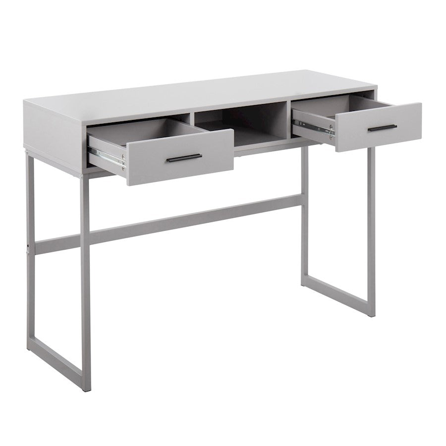 LumiSource Franklin Console Table | Grey Metal Frame with Grey Wood Top | Entryway & Living Room Accent | 44 x 16 x 32 in | Model TBC-FRANKLINGYGY