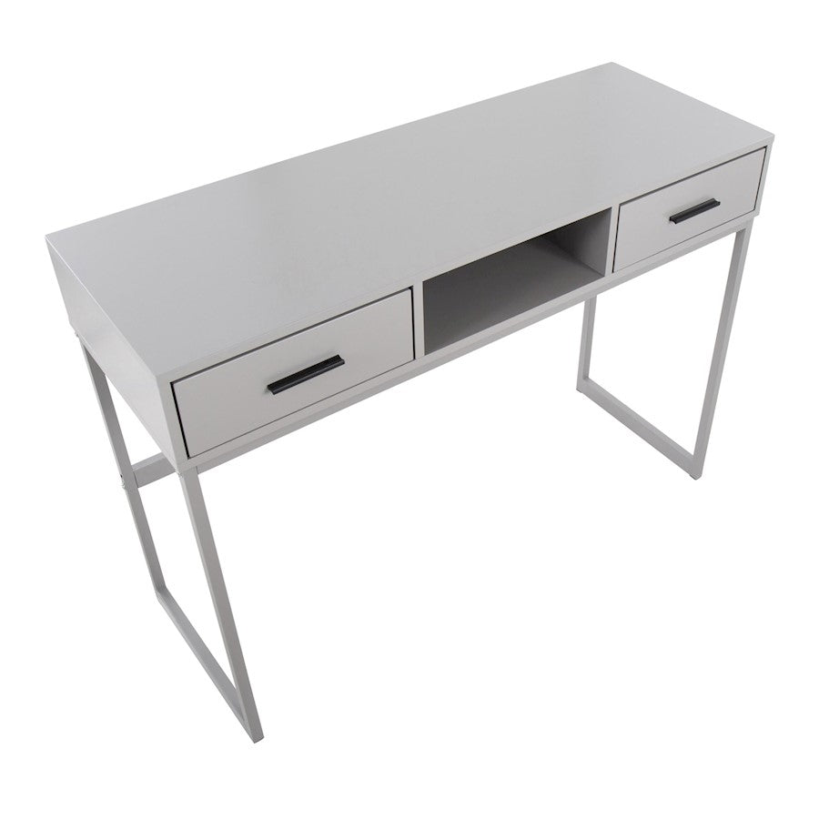 LumiSource Franklin Console Table | Grey Metal Frame with Grey Wood Top | Entryway & Living Room Accent | 44 x 16 x 32 in | Model TBC-FRANKLINGYGY