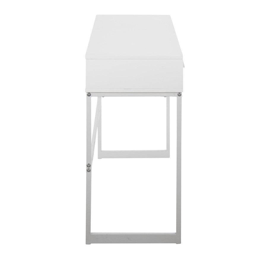 LumiSource Franklin Console Table | White Metal Frame with White Wood Top | Entryway & Living Room Accent | 44 x 16 x 32 in | Model TBC-FRANKLINWW