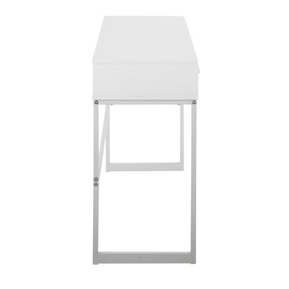 LumiSource Franklin Console Table | White Metal Frame with White Wood Top | Entryway & Living Room Accent | 44 x 16 x 32 in | Model TBC-FRANKLINWW