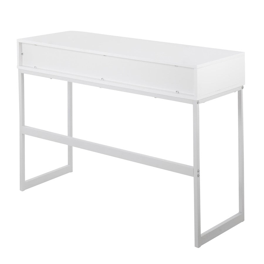 LumiSource Franklin Console Table | White Metal Frame with White Wood Top | Entryway & Living Room Accent | 44 x 16 x 32 in | Model TBC-FRANKLINWW