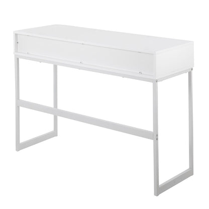 LumiSource Franklin Console Table | White Metal Frame with White Wood Top | Entryway & Living Room Accent | 44 x 16 x 32 in | Model TBC-FRANKLINWW