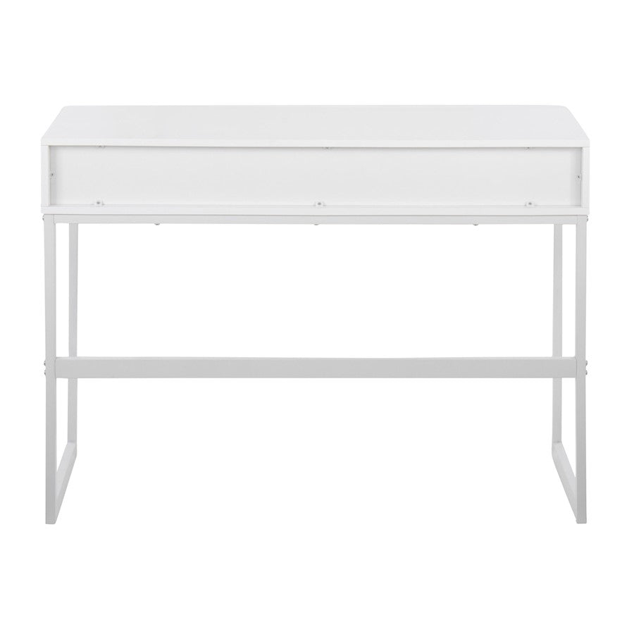 LumiSource Franklin Console Table | White Metal Frame with White Wood Top | Entryway & Living Room Accent | 44 x 16 x 32 in | Model TBC-FRANKLINWW