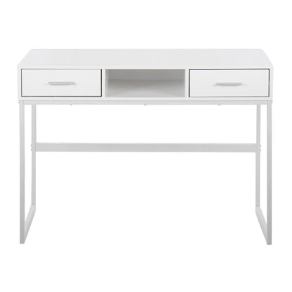 LumiSource Franklin Console Table | White Metal Frame with White Wood Top | Entryway & Living Room Accent | 44 x 16 x 32 in | Model TBC-FRANKLINWW