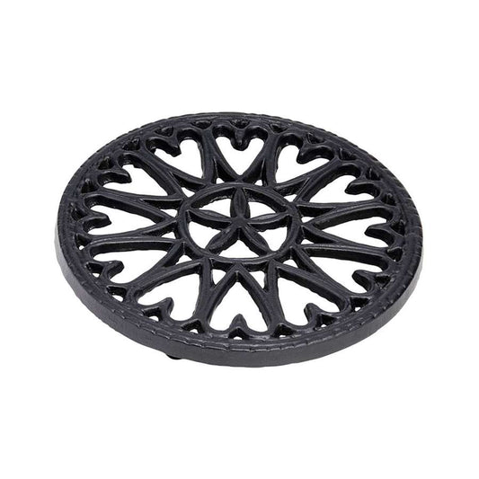 Minuteman International 7in Sunburst Cast Iron Trivet | Blue/Black Porcelain Enamel | Kitchen & Dining Room Hot Pan Protector | Model C-33BB