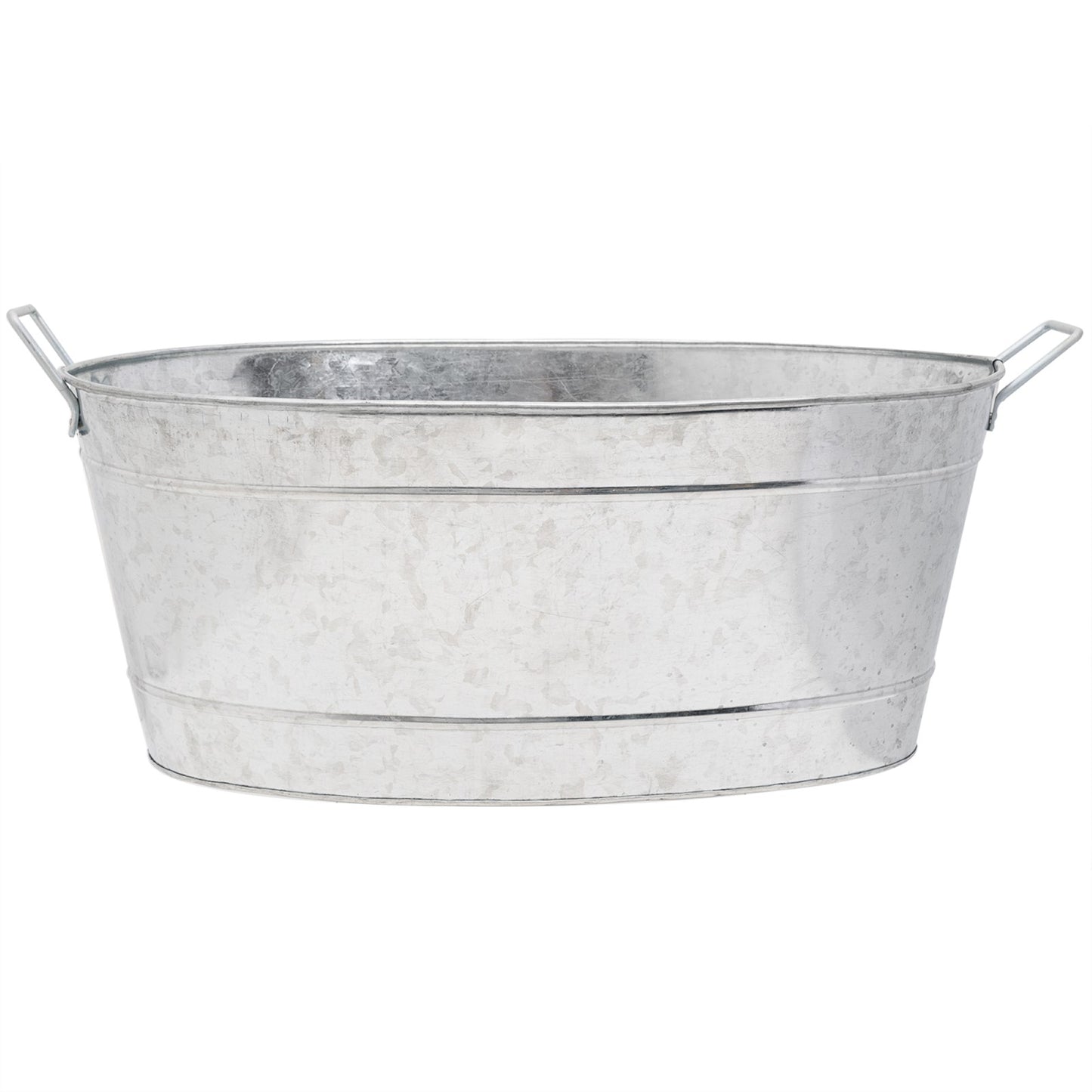 Minuteman International Galvanized Steel Tub | Oval Rustic Metal | Firewood Storage & Party Beverage Tub | 15 x 21 x 9 in | Model C-51