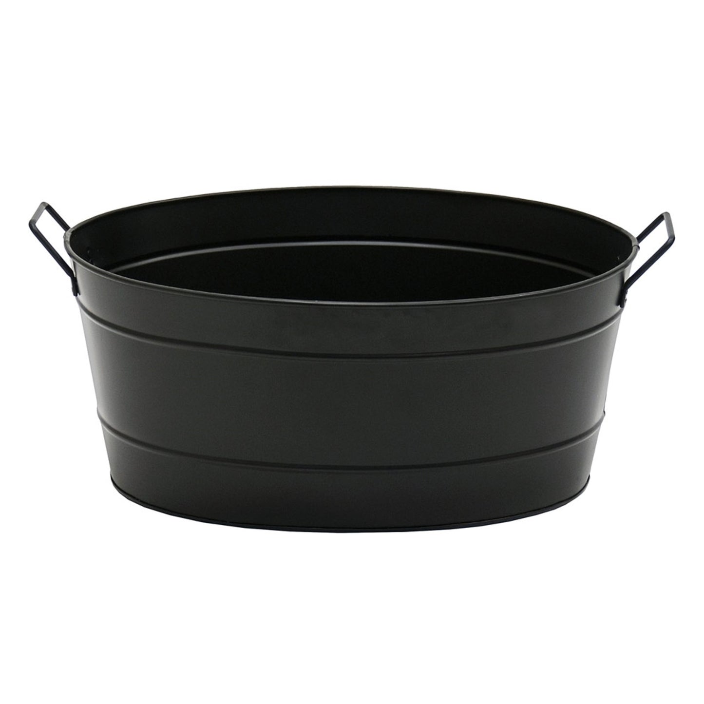 Minuteman International Oval Tub Log Carrier | Black Steel Firewood Storage | Living Room & Patio Hearth Accessory | 15 x 21 x 9 in | Model C-51BK