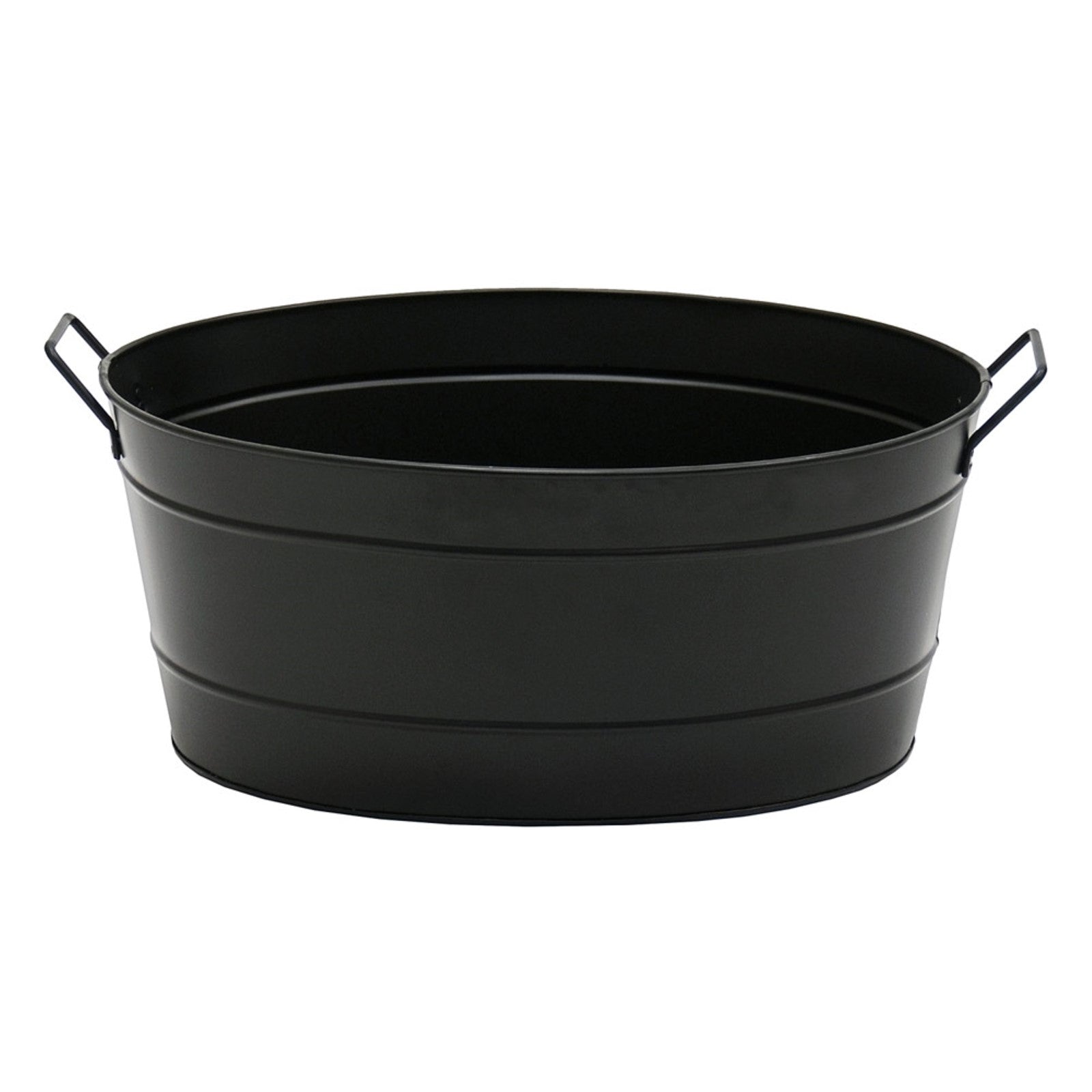Minuteman International Oval Tub Log Carrier | Black Steel Firewood Storage | Living Room & Patio Hearth Accessory | 15 x 21 x 9 in | Model C-51BK