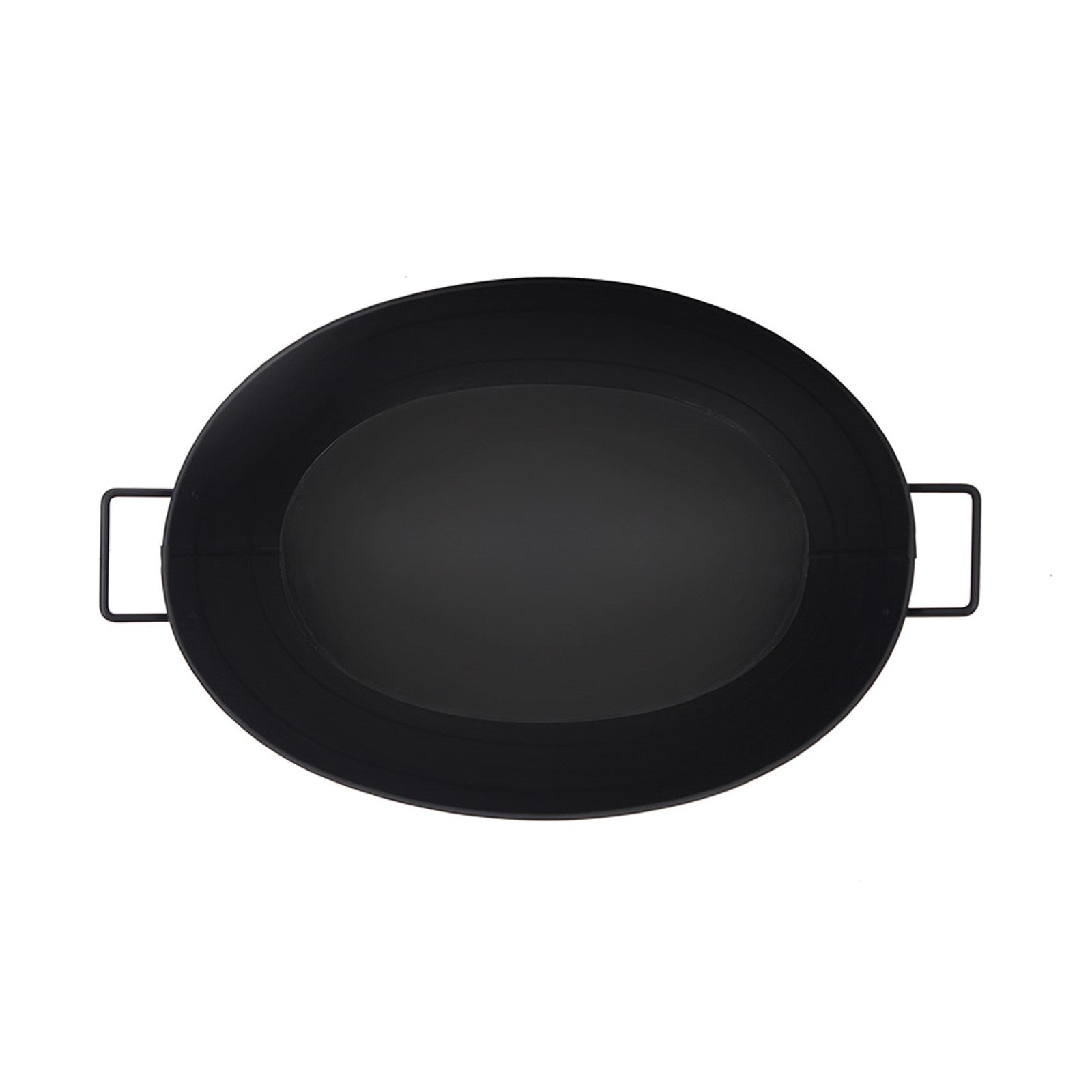 Minuteman International Oval Tub Log Carrier | Black Steel Firewood Storage | Living Room & Patio Hearth Accessory | 15 x 21 x 9 in | Model C-51BK