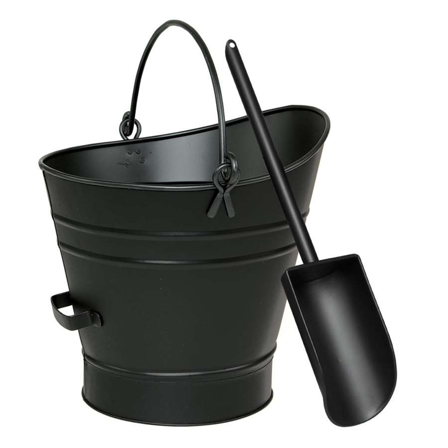 Minuteman International Coal Hod & Pellet Bucket | Industrial Iron Black Powder Coat | Hearth & Fireplace Accent | Model C-65MC