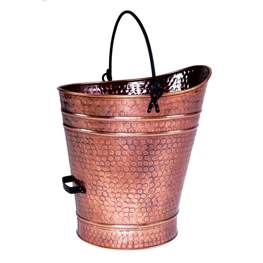 Minuteman International Coal Hod / Pellet Bucket Large | Antique Copper Iron | Hearth & Fireplace Accessory | 17 x 18 x 18 in, 1 cu ft | Model C-86