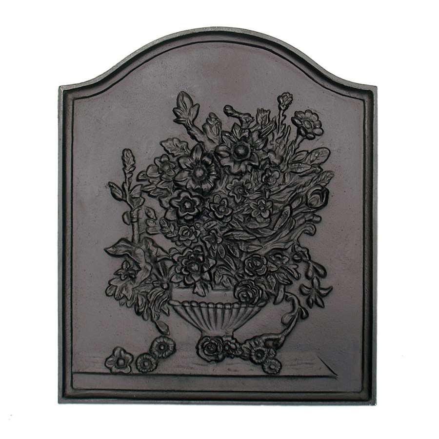 Minuteman International Bouquet Fireback | Cast Iron Matte Black | Fireplace Heat Reflector & Decor | 17 x 0.25 x 20 in | Model CFB-06