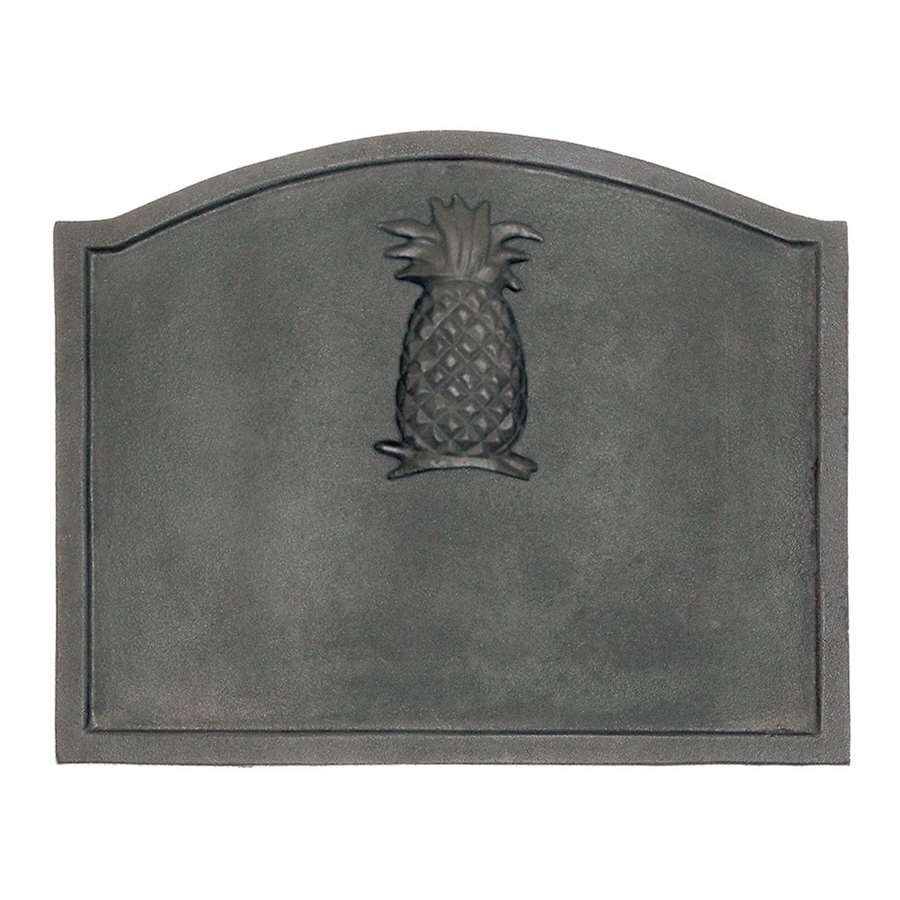 Minuteman International Small Pineapple Fireback | Cast Iron Matte Black | Fireplace Heat Reflector & Decor | 19.5 x 15.5 x 0.25 in | Model CFB-10