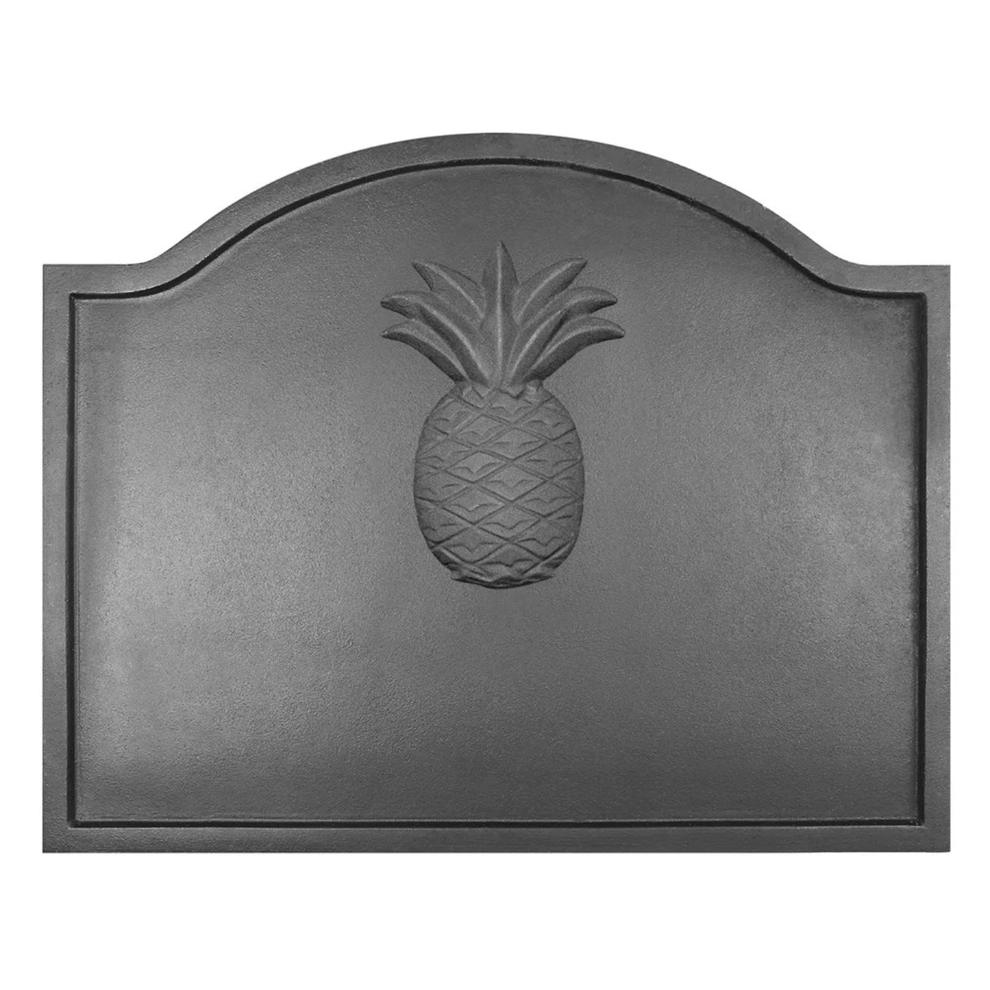 Minuteman International Large Pineapple Fireback | Cast Iron Matte Black | Fireplace Heat Reflector & Decor | 22.5 x 0.25 x 17.75 in | Model CFB-11