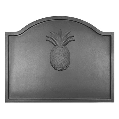 Minuteman International Large Pineapple Fireback | Cast Iron Matte Black | Fireplace Heat Reflector & Decor | 22.5 x 0.25 x 17.75 in | Model CFB-11