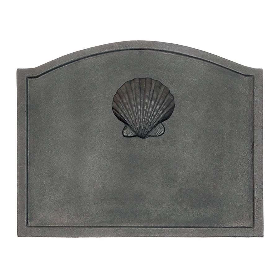 Minuteman International Small Shell Fire Back | Cast Iron Matte Black | Fireplace Heat Reflector & Decor | 19.5 x 15.5 in | Model CFB-12