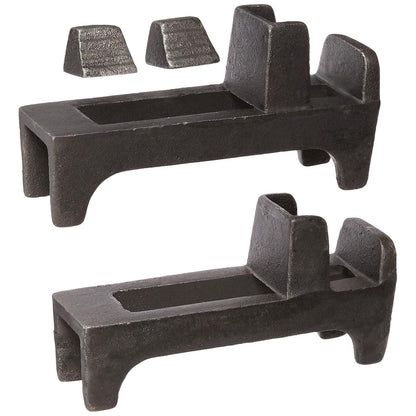 Minuteman International Fire Back Feet | Cast Iron Matte Black | Fireplace Hearth Accessory | 9.5 x 2.5 x 5 in | Model CFB-F