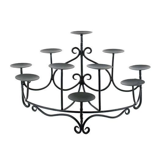 Minuteman International CH-07 Candelabra Spandrels | Graphite Wrought Iron | Hearth & Table Decor | 27 x 16 x 14 in, 10 Candle Cups | Model CH-07