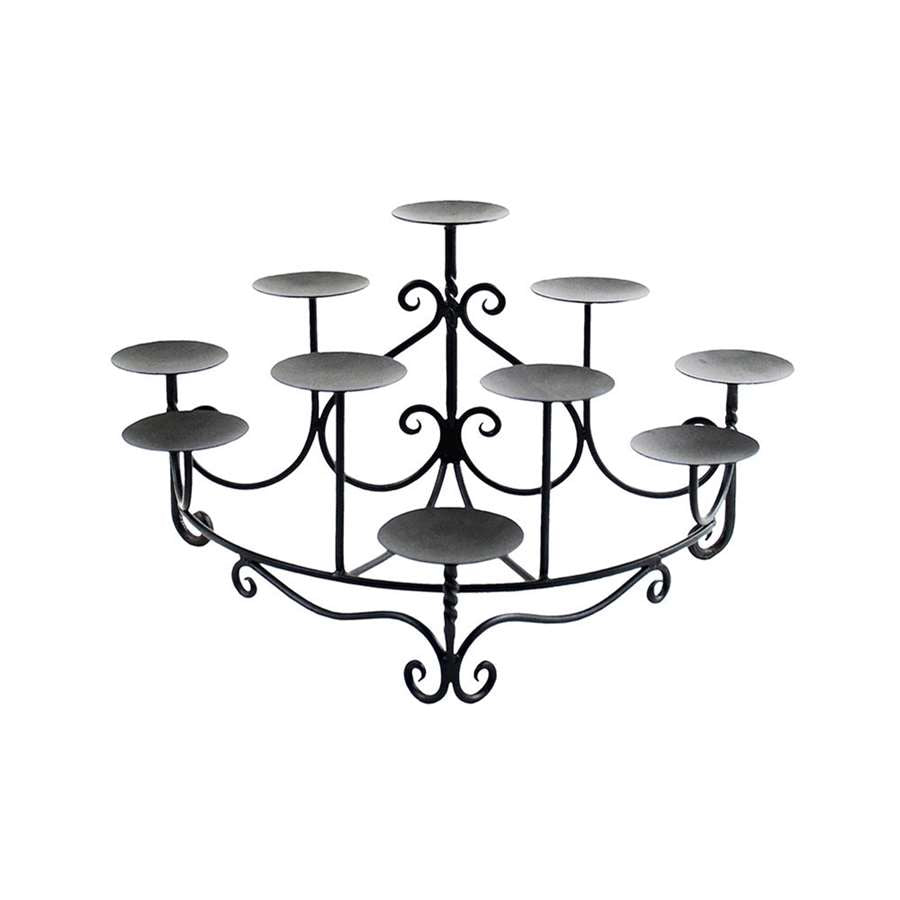 Minuteman International CH-07M Mini Spandrels Candelabra | Graphite Wrought Iron | Hearth & Table Decor | 18.75 x 12.25 x 9.75 in | Model CH-07M