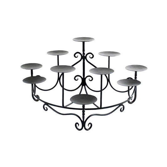 Minuteman International CH-07M Mini Spandrels Candelabra | Graphite Wrought Iron | Hearth & Table Decor | 18.75 x 12.25 x 9.75 in | Model CH-07M