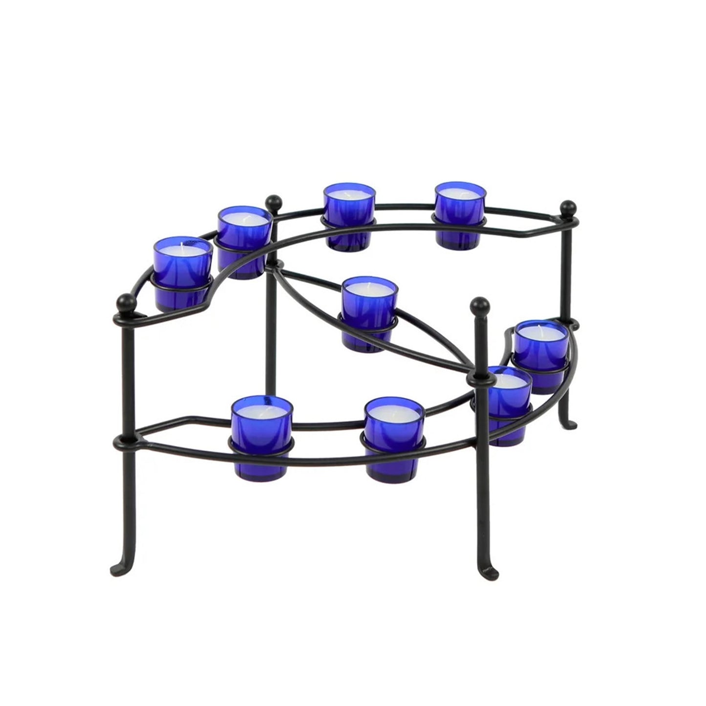Minuteman International CH-21 Votive Candelabra | Black Wrought Iron Hearth Candle Holder | Indoor & Outdoor Fireplace & Table Decor | Model CH-21