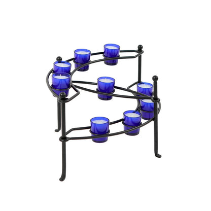 Minuteman International CH-21 Votive Candelabra | Black Wrought Iron Hearth Candle Holder | Indoor & Outdoor Fireplace & Table Decor | Model CH-21