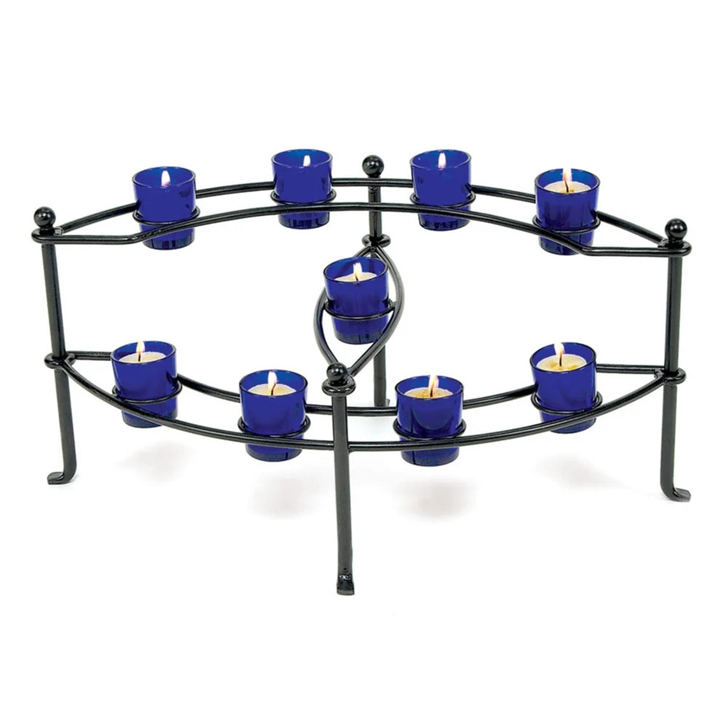 Minuteman International CH-21 Votive Candelabra | Black Wrought Iron Hearth Candle Holder | Indoor & Outdoor Fireplace & Table Decor | Model CH-21