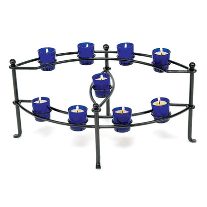 Minuteman International CH-21 Votive Candelabra | Black Wrought Iron Hearth Candle Holder | Indoor & Outdoor Fireplace & Table Decor | Model CH-21