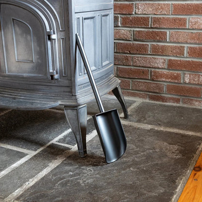 Minuteman International Coal/Pellet Scoop | Black Powder-Coated Iron | Fireplace & Stove Ash Removal | 4 x 4 x 20 in | Model CS-02