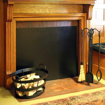 Minuteman International 47 x 34 Draft Guard Cover | Black Wrought Iron Fireplace Screen | Living Room & Hearth Accessory | Model DGC-02