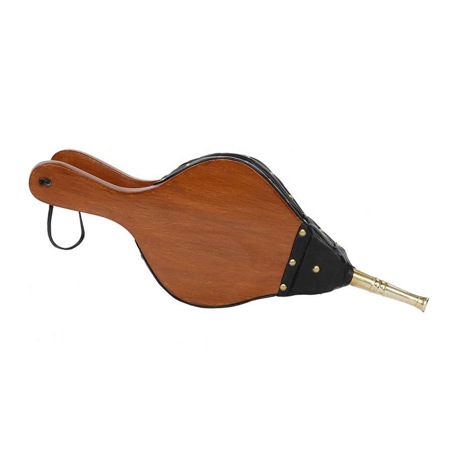 Minuteman International Small Bellows | Wood & Leather Handcrafted Fireplace Tool | Wood Stove & Fireplace Air Blower | 7 x 2 x 15 in | Model F-23