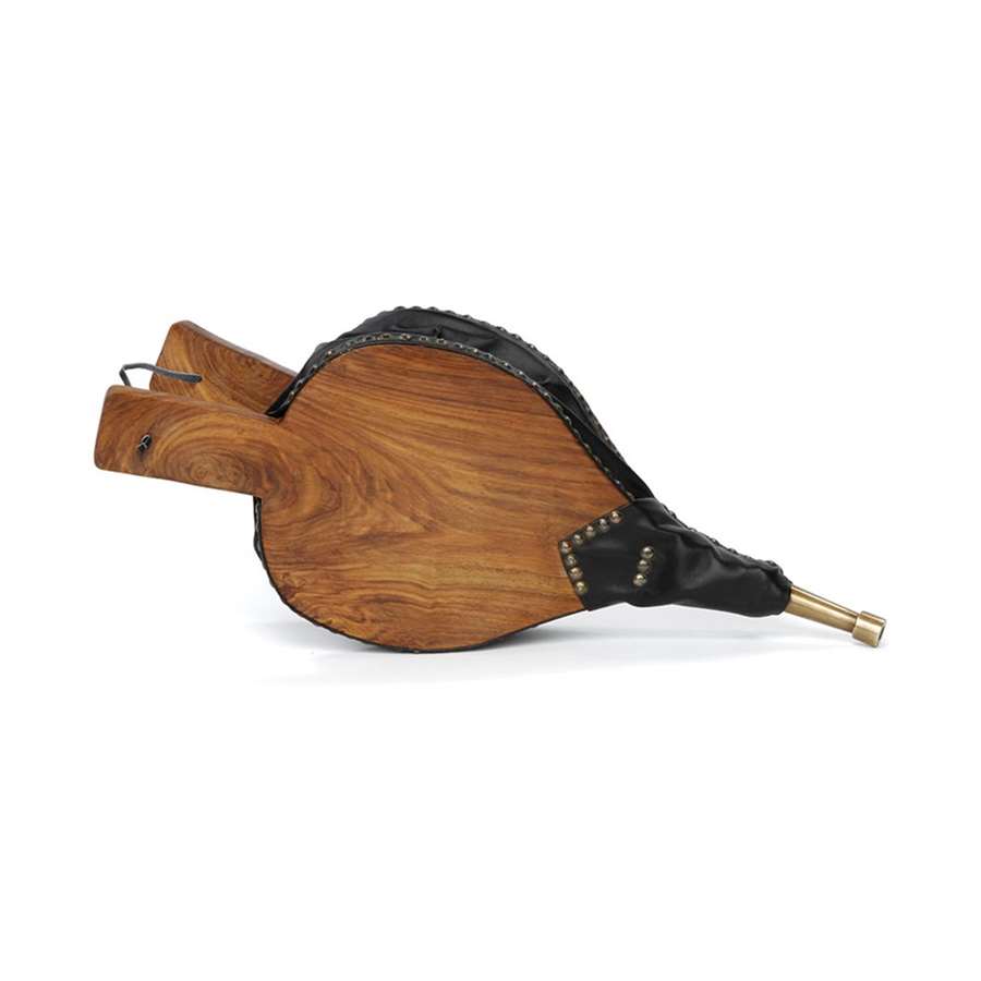 Minuteman International Lodge Bellows 19in | Traditional Wood and Leather | Fireplace & Wood Stove Air Blower | 8 x 2 x 19 in | Model F-27