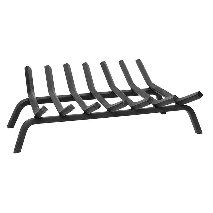 Minuteman International FG6-24 24in Fireplace Grate | Black Steel Standard Size | Wood-Burning Fireplace Log Holder | 24 x 14 x 5 in | Model FG6-24