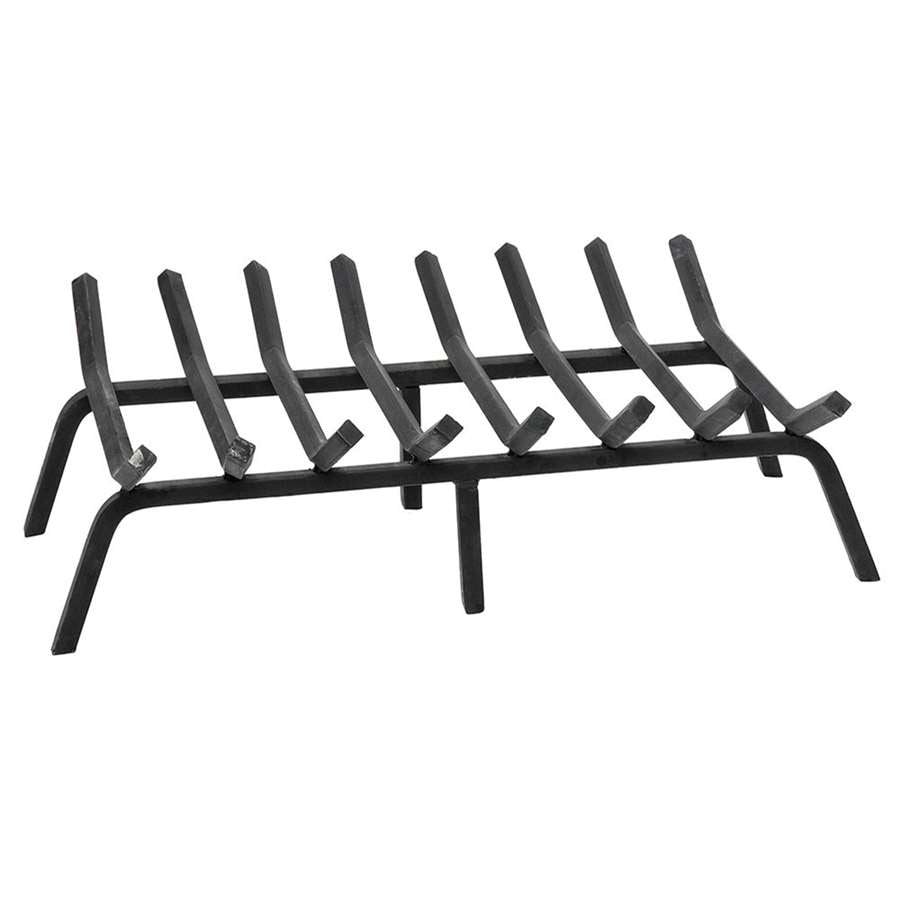 Minuteman International FG6 28in Non-Tapered Fireplace Grate | Black Steel Log Holder | Wood-Burning Fireplace & Hearth | Model FG6-28NTC