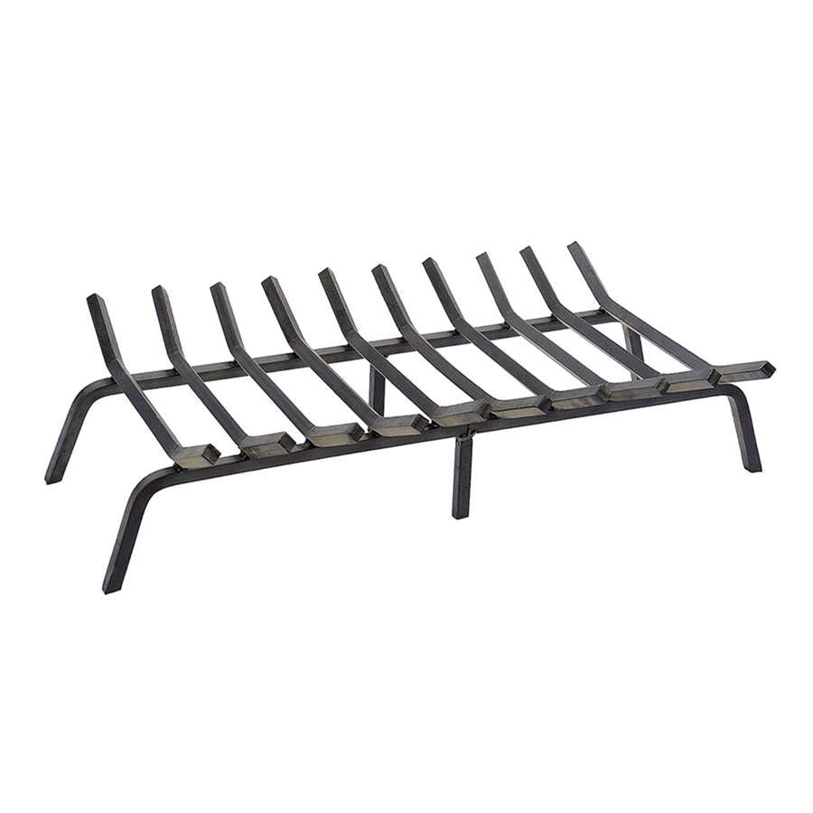 Minuteman International 36in Non-Tapered Fireplace Grate | Black Steel | Logs & Wood Burning | 36 x 17 x 6.5 in | Model FG6-36NTC