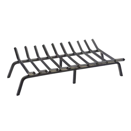 Minuteman International 36in Non-Tapered Fireplace Grate | Black Steel | Logs & Wood Burning | 36 x 17 x 6.5 in | Model FG6-36NTC