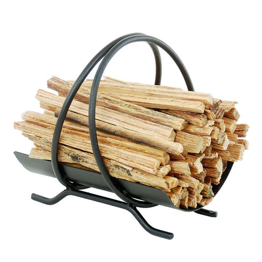 Minuteman International Colonial Fatwood Caddy | Wrought Iron Black Powder Coated Log Rack | Fireplace Hearth & Hearthroom Firewood | Model FWC-01