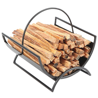 ACHLA Metropolis Fatwood Caddy | Wrought Iron Black Powder Coat | Fireplace & Hearth Accessory | 10 x 8 x 8 in | Model FWC-14