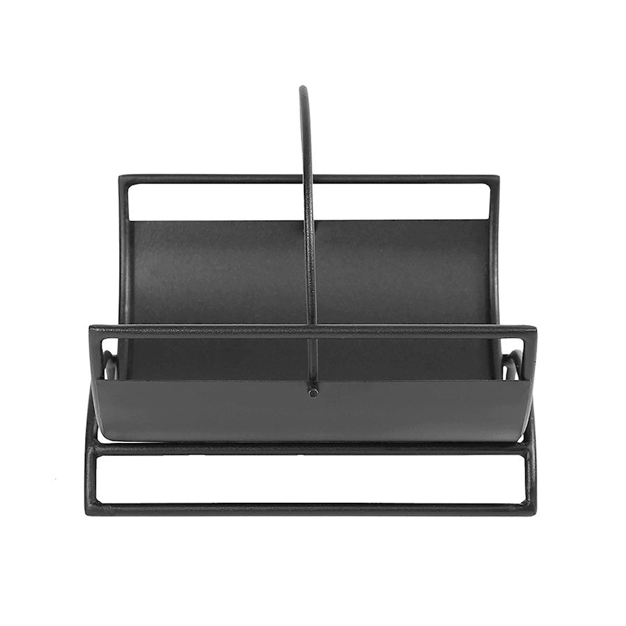ACHLA Metropolis Fatwood Caddy | Wrought Iron Black Powder Coat | Fireplace & Hearth Accessory | 10 x 8 x 8 in | Model FWC-14