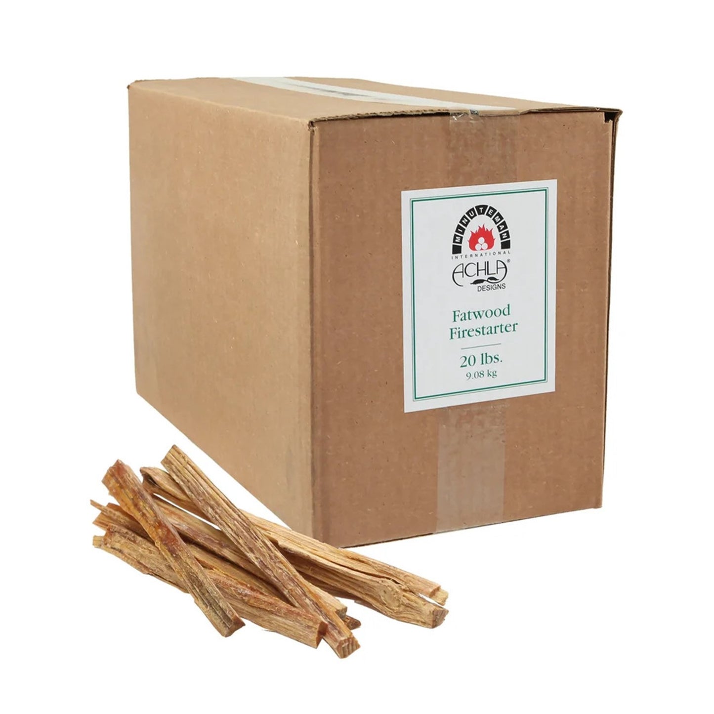 Minuteman International Fatwood Refill 20 lb Box | Natural Fire Starter for Indoor & Outdoor Fireplaces | 9.25 x 8.5 x 9.25 in | Model FWR-02
