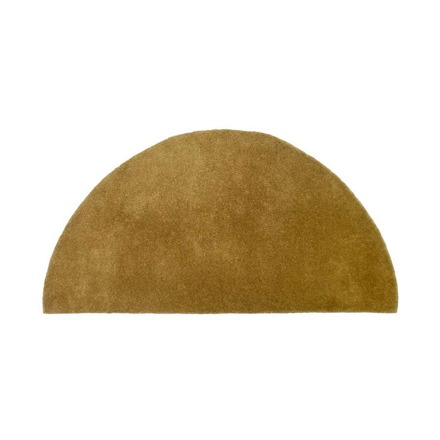Minuteman International Half Round Wool Rug Sienna 44 x 22 in | Solid Color Hearth & Entryway Rug | Indoor Use Only, Fire Resistant | Model H-19
