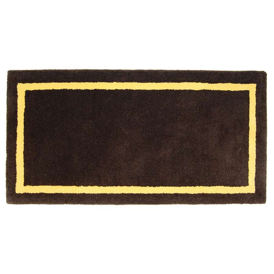 Minuteman International Contemporary Rectangular Wool Rug | Deep Taupe Solid with Coordinating Border | Hearth & Entryway Area Rug | Model H-2